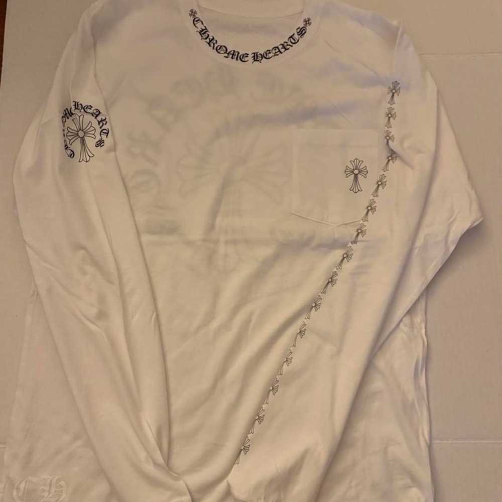Chrome Hearts Cross White Long Sleeve Tee | Size Large
